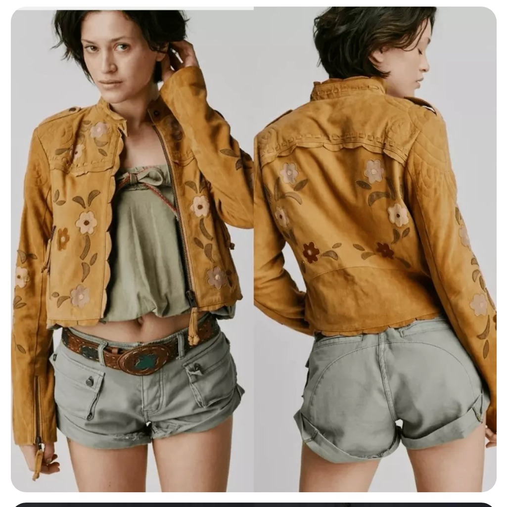Free People Honeybuzz Suede Moto Jacket New